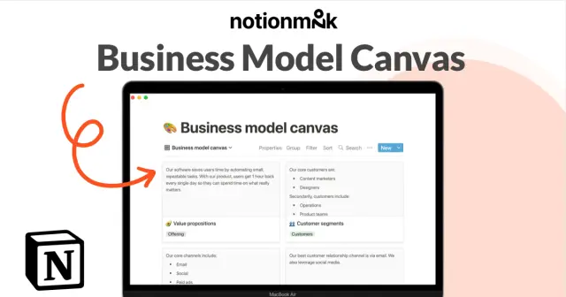 Business model canvas screenshot 1
