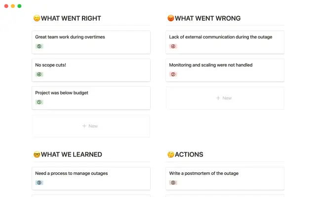 Agile retrospective screenshot 3