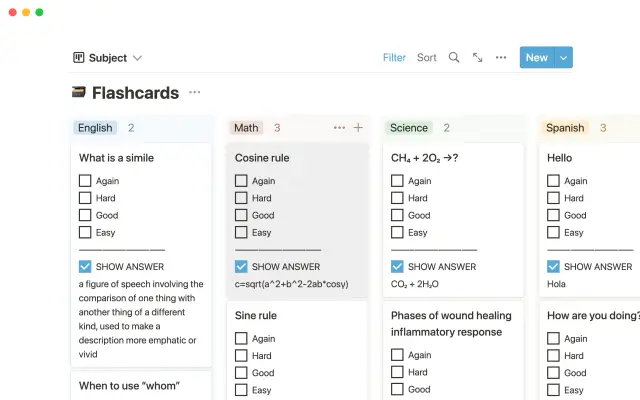 Spaced repeating flashcards screenshot 3