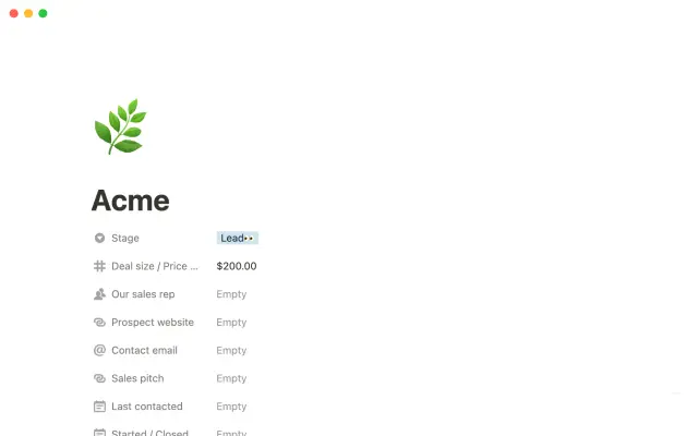 Pitch's sales deal room screenshot 2