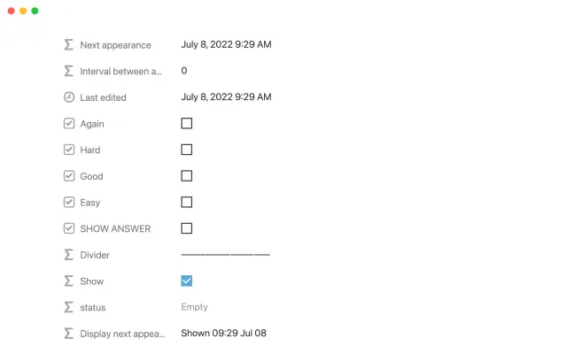 Spaced repeating flashcards screenshot 2