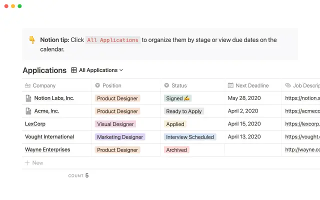 Job application tracker screenshot 3