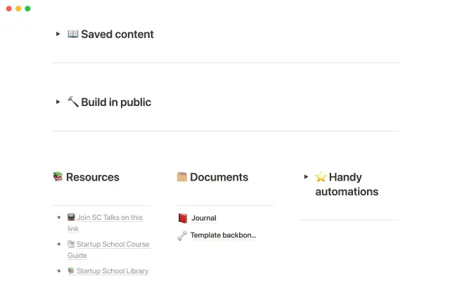Startup school OS screenshot 2