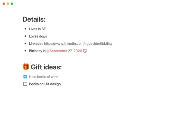 Personal rolodex screenshot 3