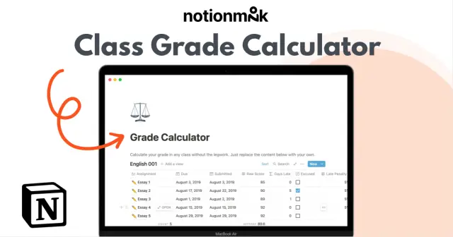 Class grade calculator preview
