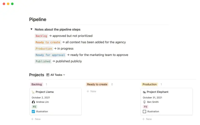 Notion's agency hub screenshot 3