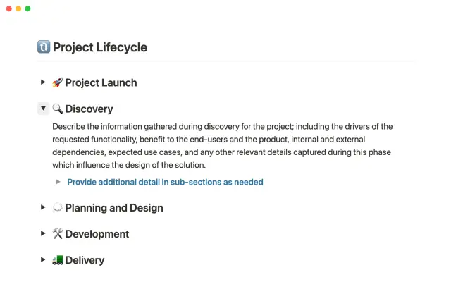 Development project roadmap screenshot 3