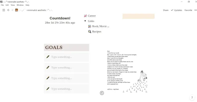 Minimalist aesthetic dashboard screenshot 3