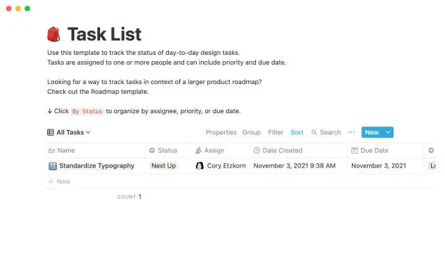 Task list screenshot 2