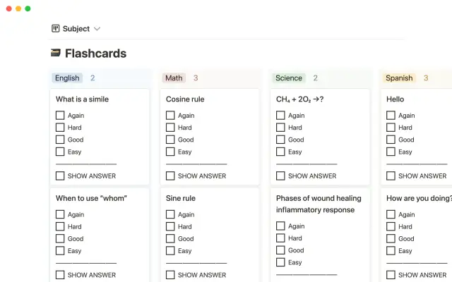 Spaced repeating flashcards screenshot 4