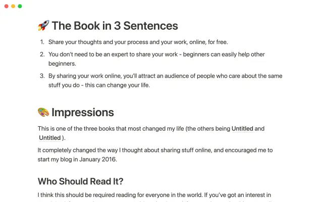 Ali Abdaal's book notes screenshot 3