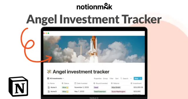 Angel investment tracker screenshot 1