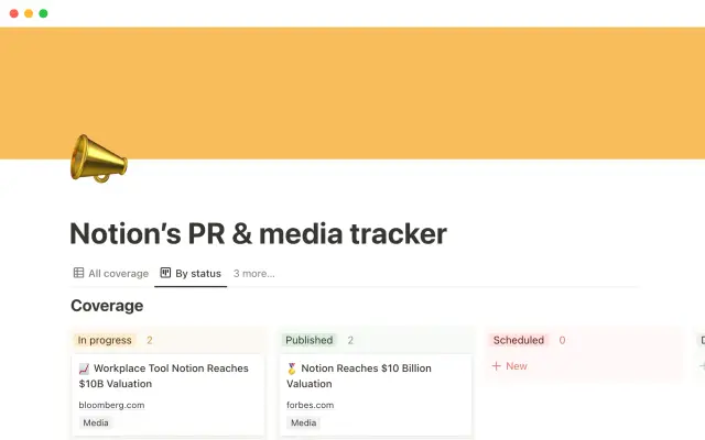 Notion PR & media tracker screenshot 4