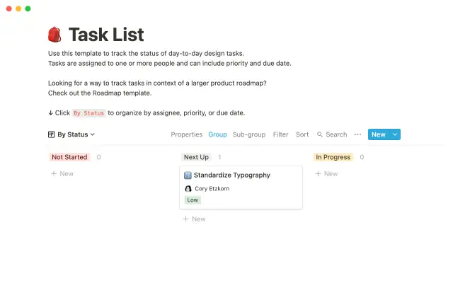 Task list screenshot 1