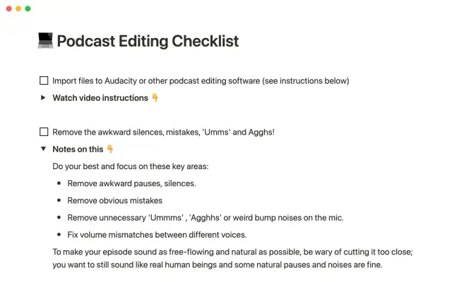 Podcast production screenshot 2
