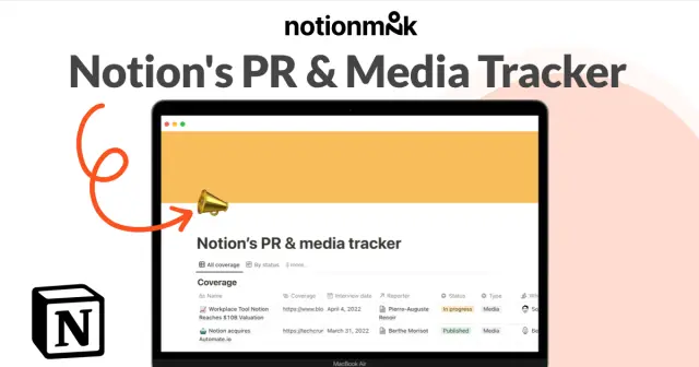 Notion PR & media tracker screenshot 1