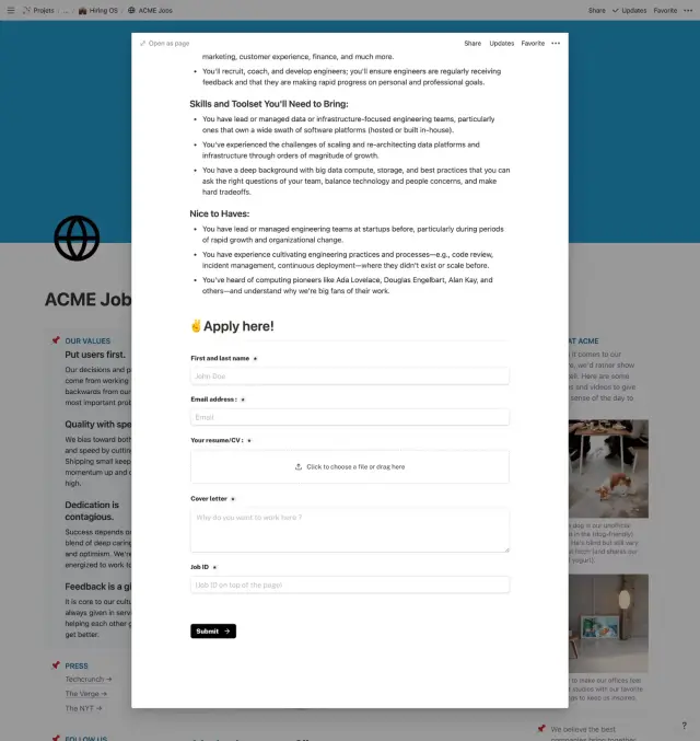 Hiring OS screenshot 3