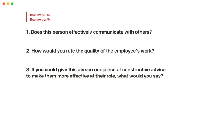 Annual performance review screenshot 2