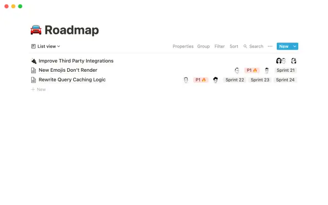 Notion.so Roadmap screenshot 4
