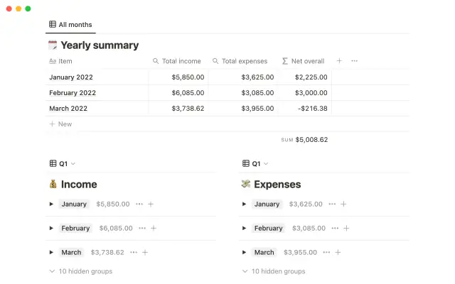 Yang's financial tracker screenshot 3