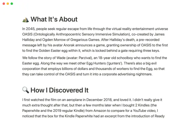 Ali Abdaal's book notes screenshot 2