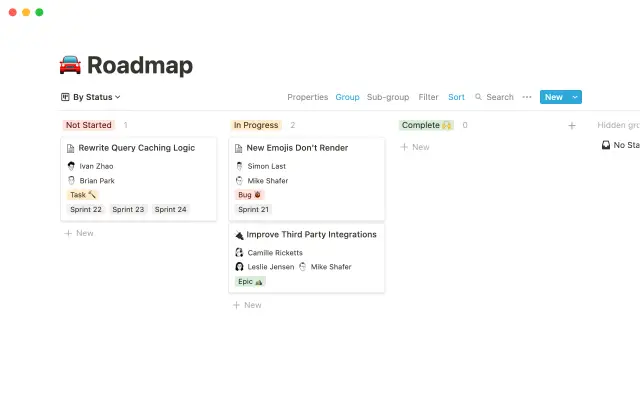 Notion.so Roadmap screenshot 1