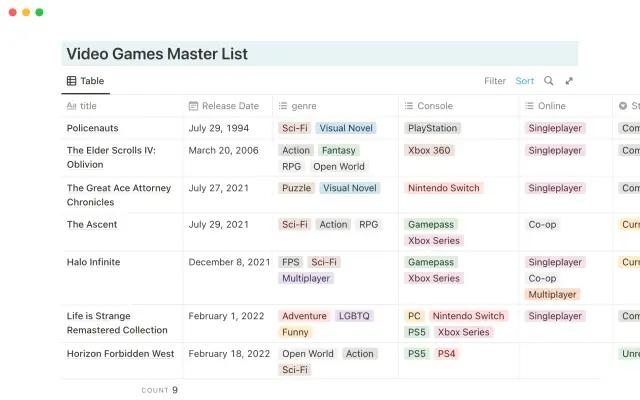 Video game tracker screenshot 3