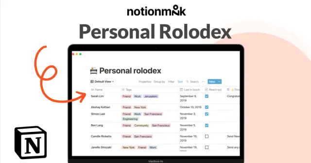 Personal rolodex screenshot 1