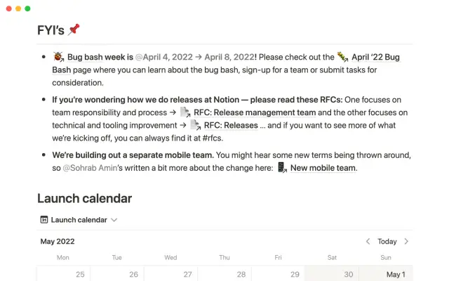 Notion's weekly product update screenshot 3