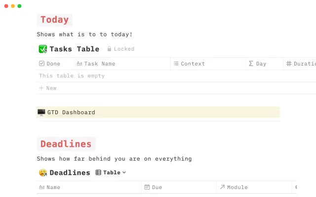 Personal planning dashboard screenshot 3