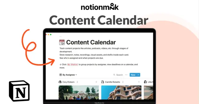 Notion's content calendar screenshot 1