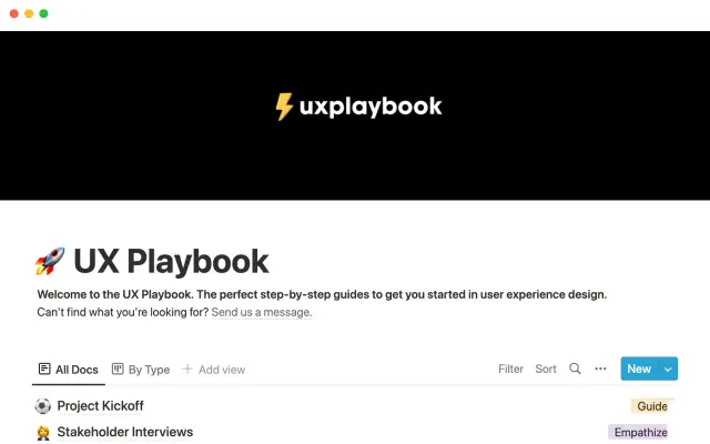 UX Playbook screenshot 1