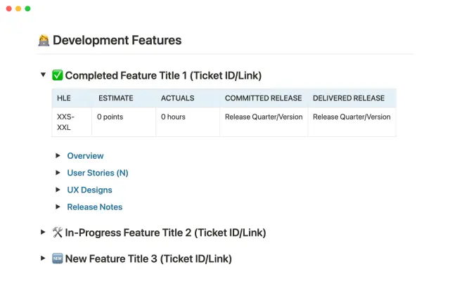 Development project roadmap screenshot 2