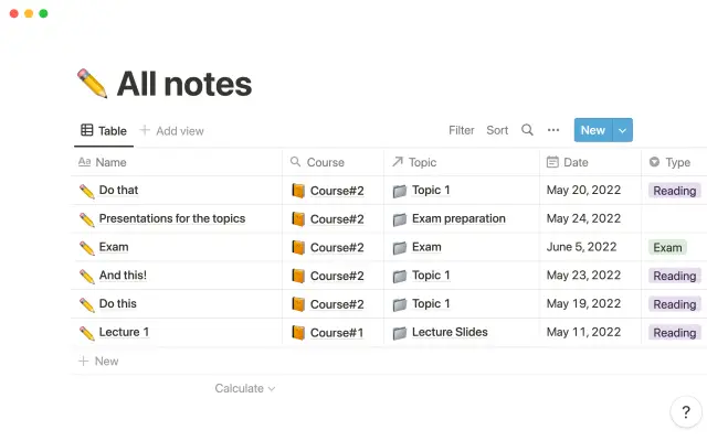 Study dashboard screenshot 1