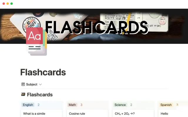 Spaced repeating flashcards screenshot 1
