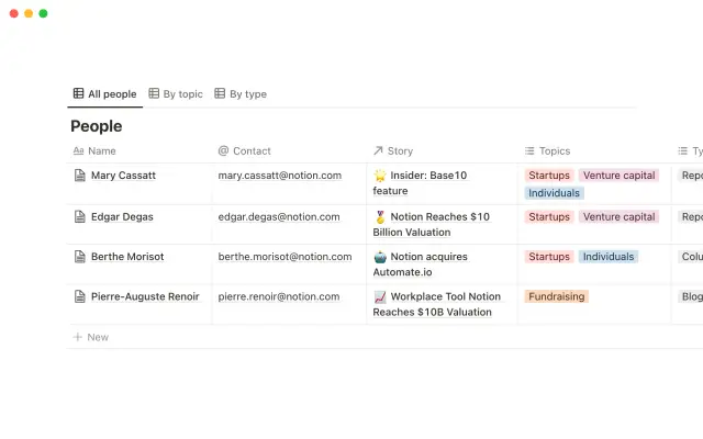 Notion PR & media tracker screenshot 3