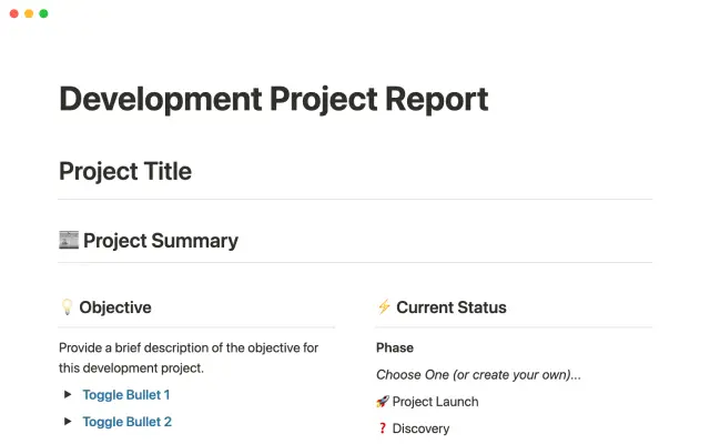 Development project roadmap screenshot 4
