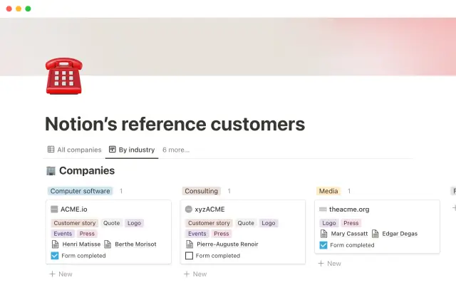 Notion's reference customers screenshot 2