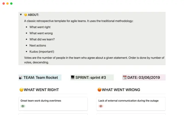 Agile retrospective screenshot 4