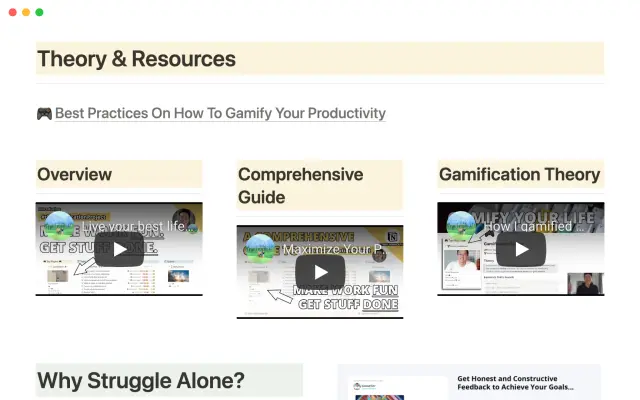 Gamification productivity project screenshot 2