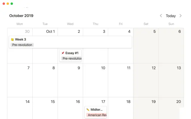 Course schedule screenshot 1